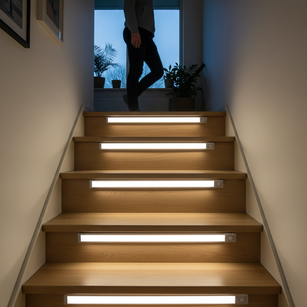 10inch Under Cabinet Lighting, 2 Pack Rechargeable Motion Sensor Light Indoor, 5 Levels Dimmable Magnetic Closet Lights, Wireless Under Counter Lights for Kitchen, Stairs